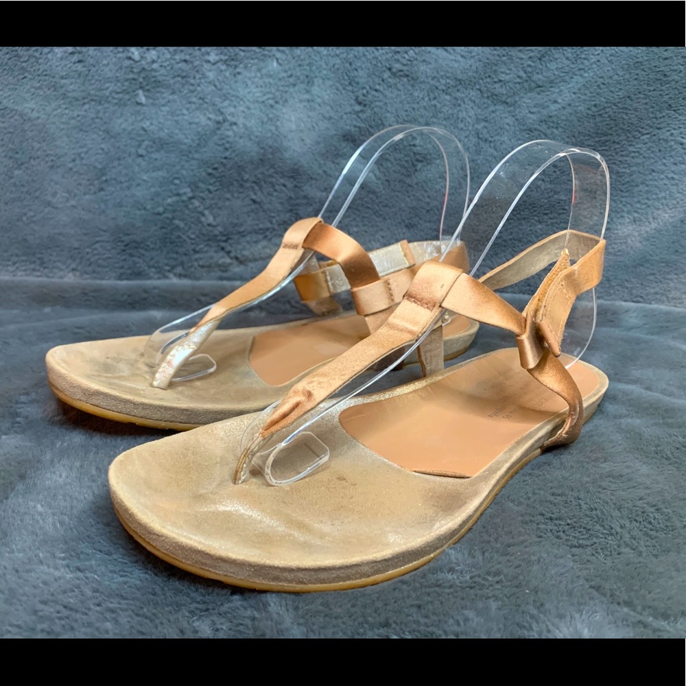 Pedro Garcia Womens Judith Sz 8.5 Thong T-Strap Sandal Ankle Strap Rose Satin